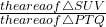 \frac{the  area  of  \triangle{SUV}}{the area of \triangle{PTQ}}